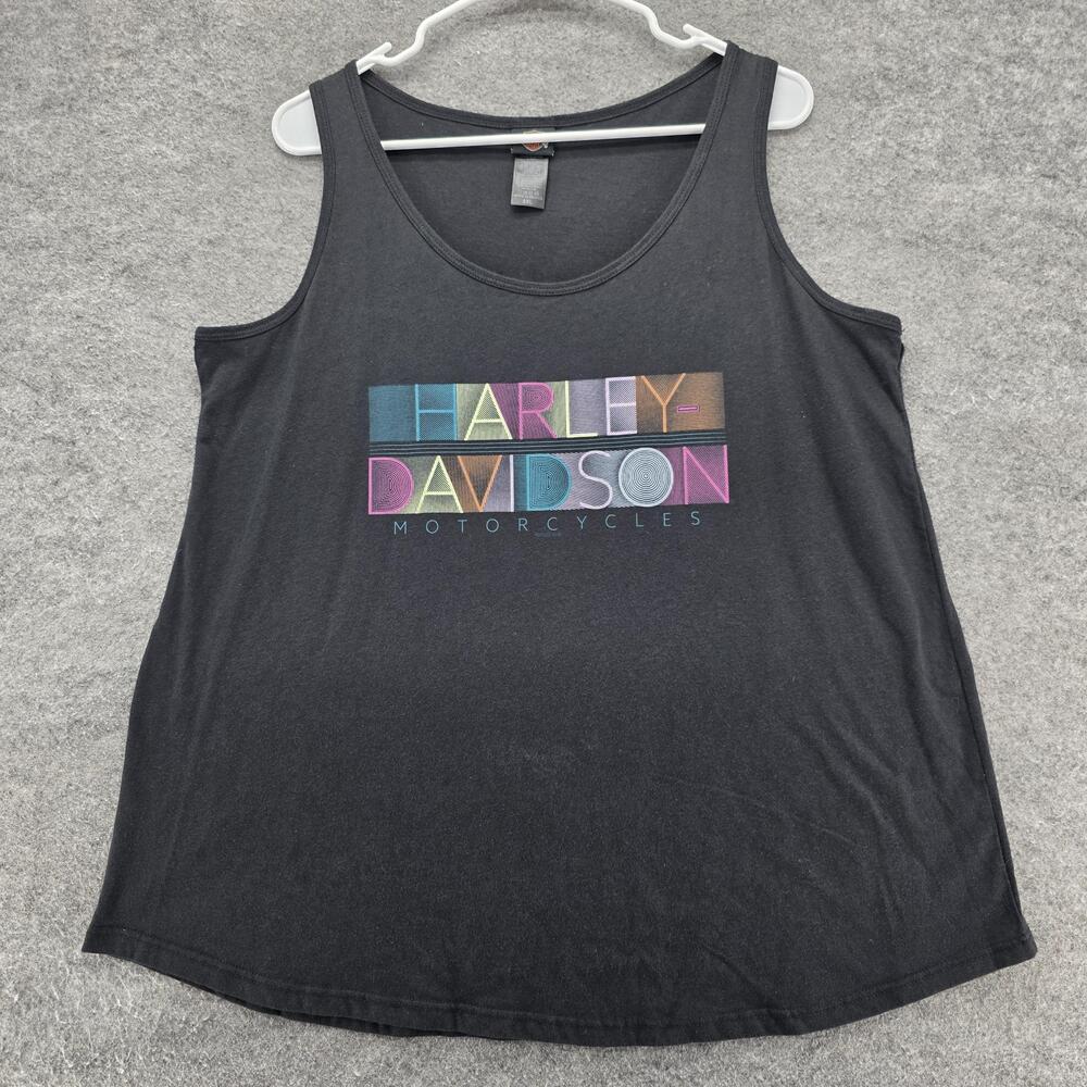 Harley-Davidson Shirt Mens 2XL Black Tank Top Worth Kansas City MO Graphic